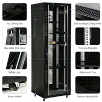 Armoire serveur sur pied de 19 pouces, 1840*600*1000 mm, profondeur 1,8 m, en acier laminé à froid SPCC, pour centre de données et réseau.