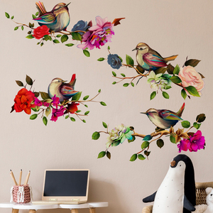 Adesivi <span class=keywords><strong>murali</strong></span> con rami e <span class=keywords><strong>uccelli</strong></span> alla moda per la decorazione della casa, adesivi autoadesivi in PVC, adesivi <span class=keywords><strong>murali</strong></span> per camera da letto e soggiorno - Product Image 1