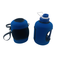 Bouteille d'eau de demi-gallon 2,2 L avec paille 74oz grande bouteille d'eau de gymnastique avec manchon de stockage
