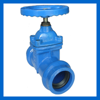 Vanne à boisseau double 90 mm avec capuchon de tige pour l'eau, corps en fonte ductile, siège résilient, pression PN10/16