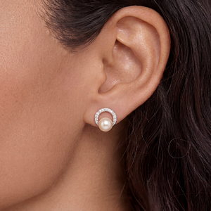 Élégantes boucles d'oreilles clous en argent S925 avec feuille et perle d'eau douce, bijoux en zircon pour femme, cadeau de mariage ou d'anniversaire - Product Image 3