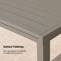 Table de jardin extensible HOMFUL en aluminium, plateau à lattes, drainage rapide, résistante aux intempéries