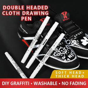 <span class=keywords><strong>Marqueur</strong></span> <span class=keywords><strong>textile</strong></span> double pointe <span class=keywords><strong>pour</strong></span> t-shirts, couleur blanche, <span class=keywords><strong>pour</strong></span> travaux manuels DIY - Product Image 2