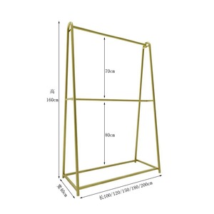 Estante de exhibición de tienda de ropa para niños de pie de mujer de cartón desmontable de acero inoxidable de doble capa personalizado movible - Product Image 2