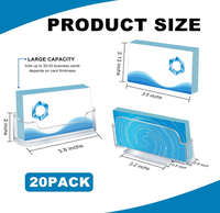 Porte-cartes de visite en acrylique pour bureau, 16 pièces, présentoirs de cartes de visite en plastique transparent, support pour 30 à 50 cartes de visite