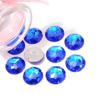 Perles en strass acryliques rondes à dos plat, facettées, de 8 mm à 30 mm, 16 facettes, strass en vrac pour robes et vêtements