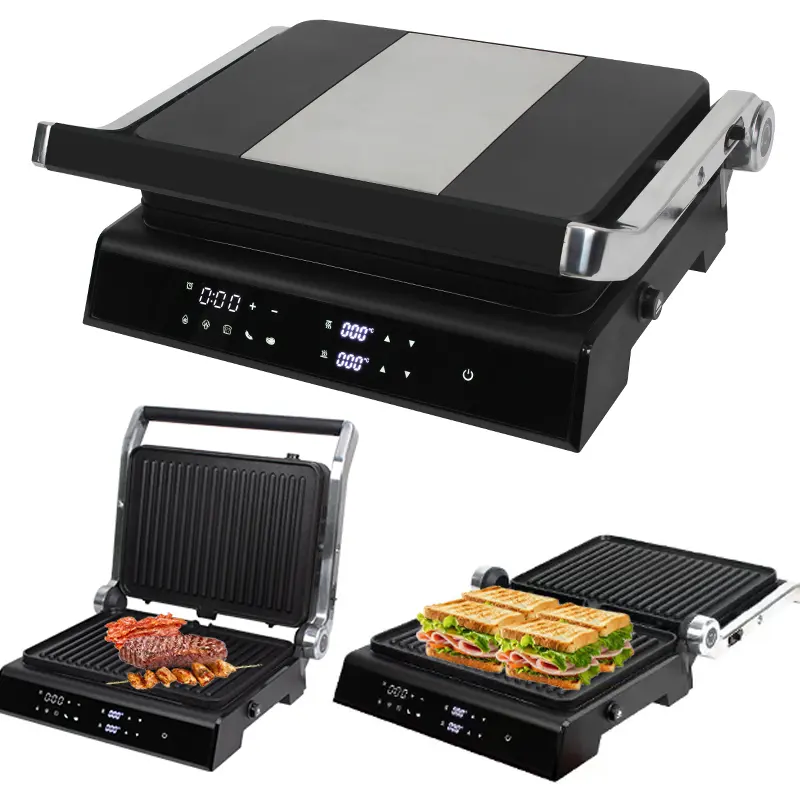 Aifa Smart grill panini maker with 5 preset functions stainless steel steak grill 4 slice 2000W BBQ contact electric grill