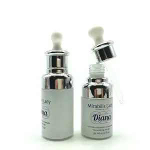 Werkspreis Drückknopfflasche 20 ml 30 ml 40 ml runde Serumflasche durchsichtige kundenspezifische Luxus-Serum-Glasflaschen für Öl