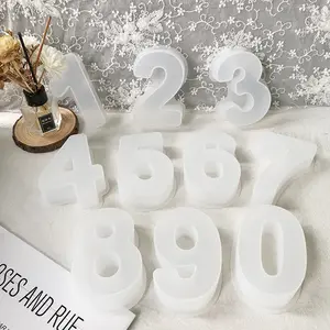 Wholesale New Large 0-9 Digital Number Shapes Resin Silicon Pop Birthday Silicone Cake Molds Baking Pan Tools