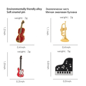 Spille spille 2023 strumento musicale chitarra spilla per pianoforte corno piccolo distintivo in metallo accessori per abiti sciarpe clip fissa in vita - Product Image 5