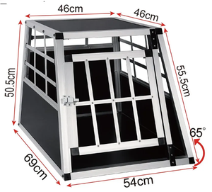 Ağır alüminyum taşıma köpek kafesi hayvan evcil hayvan kafesi Metal köpek kamyon kulübesi kutusu - Product Image 4