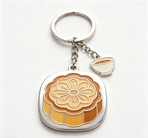 Custom Enamel Mooncake Keychain Metal <b>Bag</b> Charm Logo <b>Key</b> <b>Ring</b> Festival Souvenir Gift - Product Image 4