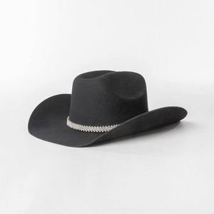 Chapeaux de cowboy pour femmes en feutre de laine personnalisés avec logo, style western, à large bord, ornés de strass de luxe, collection 2024, vente en gros - Product Image 4