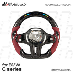 Volante de Fibra de Carbono Personalizado con Empuñaduras Rojas para BMW Serie G G20 G30 G31 G01 G02 G05 G80 G29 M2 M3 M4 X3 X4 X5 2017-2026 - Product Image 2