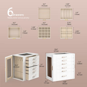 กล่องใส่เครื่องประดับทรงสี่เหลี่ยมผืนผ้า ยี่ห้อ <span class=keywords><strong>JoJo</strong></span> Popular ฝาใส หนังหรูหรา ป้องกันฝุ่น ขนาด 28*<span class=keywords><strong>27</strong></span>*17 ซม. สำหรับจี้ สร้อยข้อมือ ต่างหู แหวน - Product Image 1