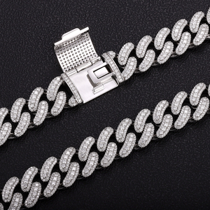 Tùy Chỉnh Vvs Moissanite Cuba Liên Kết Vòng Cổ Iced out Hip Hop Phong Cách Vàng Trắng 925 Bạc Cuba Chuỗi Người Đàn Ông Tốt Đồ Trang Sức - Product Image 1