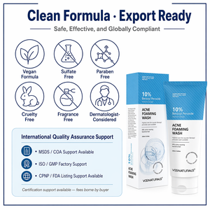 Espuma Limpiadora <span class=keywords><strong>Facial</strong></span> con 10% de Peróxido de Benzoilo <span class=keywords><strong>para</strong></span> el Acné, Control de Grasa y Limpieza Profunda <span class=keywords><strong>para</strong></span> <span class=keywords><strong>Piel</strong></span> Propensa a Imperfecciones, Marca Privada OEM - Product Image 6