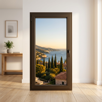 Fenêtre coulissante résidentielle anti-effraction et étanche avec moustiquaire, en aluminium, pour remplacement de fenêtre horizontale coulissante pour maisons