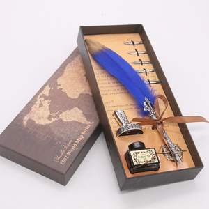 New Design Luxury Feather High Quality <b>Dip</b> <b>Pen</b> Set with Ink - Product Image 2