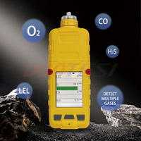 Détecteur de gaz portable à pompe d'aspiration marine DUOTESI 4-en-1 CO/H2S/O2/EX, analyseur de gaz longue portée avec batterie au lithium rechargeable