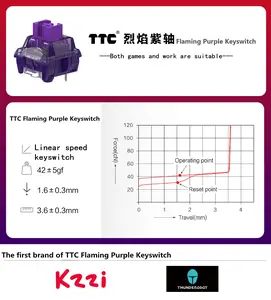 TTC vente prix raisonnable commutateurs de clavier technologie linéaire chine commutateur de clé de jeu flamme violet interrupteur à clé