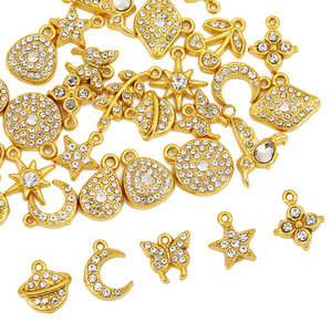 Colgante de Zirconia Chapado en Oro de 18K de Acero Inoxidable, Planeta Luna, Accesorios de Joyería DIY - Product Image 4