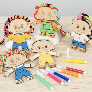 Giocattoli per Acconciature Fai-da-Te per Bambini, Gioco Educativo Creativo di Pittura, Gioco Montessori per lo Sviluppo delle <span class=keywords><strong>Abilità</strong></span> Motorie Fini, Giocattolo in Legno - Product Image 1