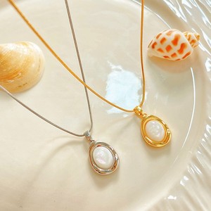 Commercio all'ingrosso donne Vintage splendide signore senza sbiadimento oro oro titanio acciaio geometrico ciondolo collana 18k oro - Product Image 3
