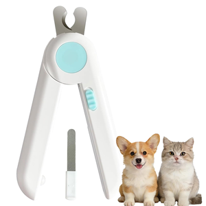 Led <b>Cat</b> Dog Nail Clippers Trimmer Pet Nail Clippers With LED Light Hidden Nail File Razor Sharp Blade With 3 Battery - Product Image 1
