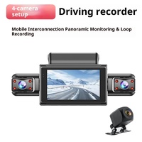 Cámara para Auto DVR de 4 Canales 1080P con WiFi, GPS, Grabación Frontal 1080, Trasera 720, Izquierda/Derecha 480, Visión Nocturna, Monitor de Estacionamiento y Aplicación Móvil