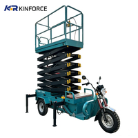 Plateforme élévatrice à ciseaux tricycle la plus vendue, plateforme aérienne hydraulique mobile électrique pour les projets de maintenance des lampadaires autoroutiers