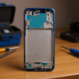 Cover Frontale Centrale con Cornice Blu per Redmi Note 8, Parte di Ricambio - Product Image 3