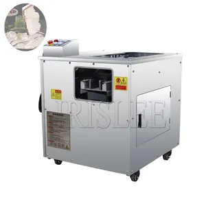 Automatic salmon basa pangasius tilapia dory fish meat fillet oblique cutting slicing processing making machine