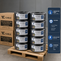 Câble électrique YC YCW 4x4mm, 4 conducteurs, 450V, cuivre, robuste, basse tension, IP44, industriel, pour centrale électrique, triphasé