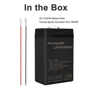 YABO batteria di lunga durata sigillata 6V 6Ah Lifepo4 batteria personalizzata Logo linguetta stile ricaricabile per alimentatori di gioco/all'aperto - Product Image 5