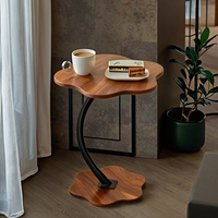 Table basse en bois de style vintage en forme de fleur pour salon ou café
