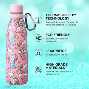 Portable 17OZ 500ml Stainless Steel Tumbler for Kids Cola-Shaped Water <b>Bottle</b> with Lid Handle Grip for Sports <b>Travel</b> - Product Image 5