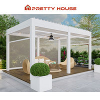Pergolas et gazebos d'extérieur en aluminium bioclimatique pour toit à persiennes modernes et manuelles motorisées toutes saisons