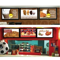 Panneau publicitaire LED rectangulaire mince en aluminium pour cinémas et centres commerciaux, avec images interchangeables, mural, pour menu et photos