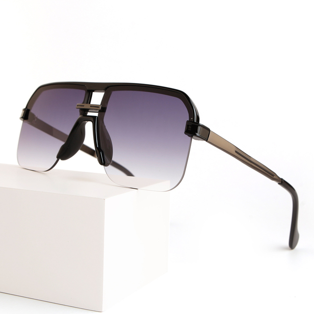 Fashion Metal Double Beam Sunglasses UV400 New Women Sunglasses Personalized  Trend UV Protection Men Sunglasses M 6213