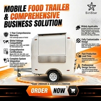 NOUVEAU 2025 Remorque de cuisine mobile complète en acier inoxydable de 2,5 mètres pour la vente de nourriture, de barbecue et de crème glacée