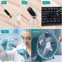 Kit de brosses de nettoyage de tuyaux avec poils en acier inoxydable, ensemble de brosses pour tubes et bouteilles, pour pièces automobiles, bouteilles, armes à feu
