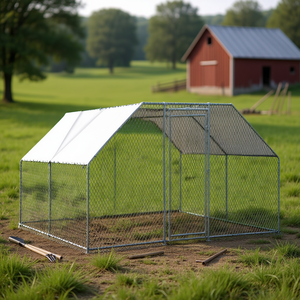 Jaula para Aves de Corral con Techo Arqueado, 13.1x9.8x6.5 pies, Acero Galvanizado, Cubierta Impermeable, Hábitat para Pollos, Patos y Conejos - Product Image 2