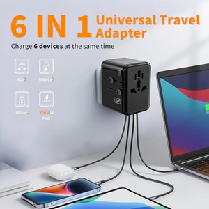 อะแดปเตอร์แปลงไฟแบบสากล 70W สำหรับเดินทางทั่วโลก พร้อมสายชาร์จแบบ Type C ที่สามารถยืดหดได้ - Product Image 5