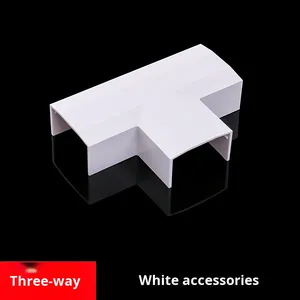 Vente directe d'usine, gaine de câblage en PVC de Chine, 50*25, accessoires spéciaux, angle droit et angle gauche, embout plat, raccord en T direct - Product Image 2