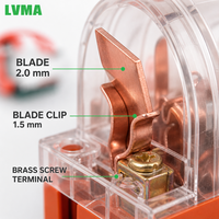 Interruptor de cuchilla de doble lanzamiento 100A, conmutador 2P 3P 4P, 32A-160A, todo cobre y latón, montaje en panel para armario de distribución y generador