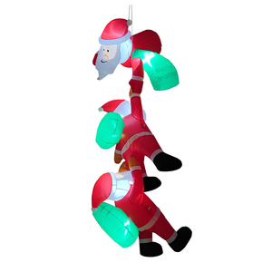 Decorazione Natalizia Gonfiabile a LED con <span class=keywords><strong>3</strong></span> Babbi Natale Impilati, Ornamento Festivo da Giardino e Tetto - Product Image 5