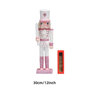 Christmas Decoration Xmas Crafts 30CM Pink Christmas Soldier Wooden <b>Nutcrackers</b> for Home Xmas Party Decorations - Product Image 6