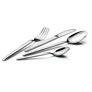 Flair Design Silver Color Juego de cubiertos de 4 piezas Incluye cuchara Tenedor Cuchillo Cuchara de bebé Precio al por mayor Juego de vajilla - Product Image 1