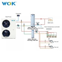WOK 100L pression réservoir d'eau tampon en acier inoxydable sans tuyau serpentin pour pompe à chaleur maison chauffage certificat PED
